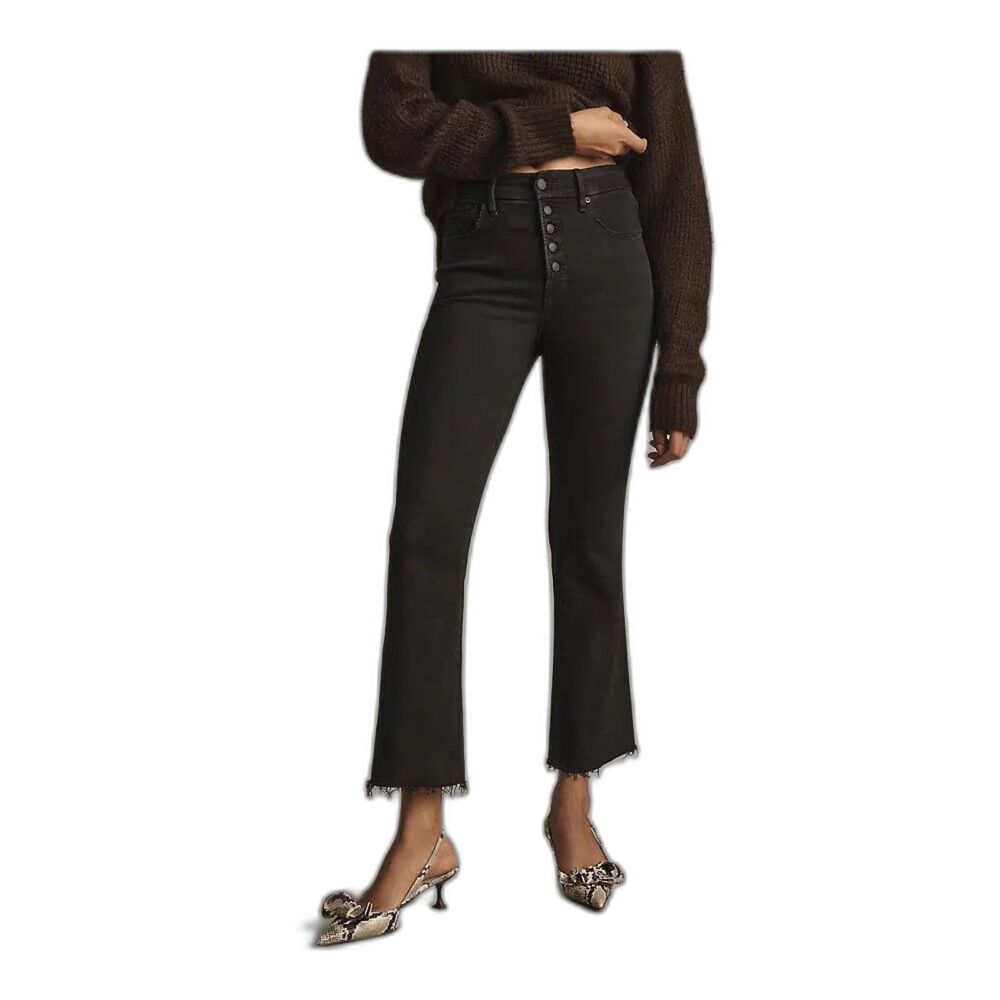 Good American Good Legs Crop Mini Bootcut Jeans Black267 Size 29/8 Stretch